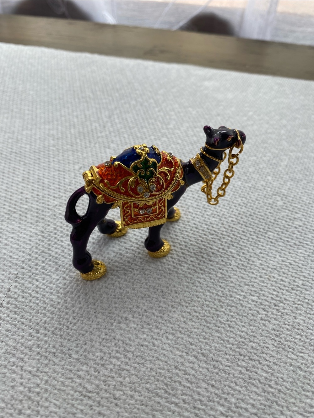 Purple and Gold Camel Figurine Trinket Box - Picture 5 of 9